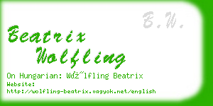 beatrix wolfling business card